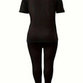 Spring and Summer Casual Two-Piece Set, Expressing Love, Round Neck Short Sleeved T-Shirt and Pants Set, Women's Clothing