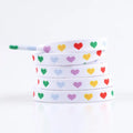 1 Pair Flat Shoelaces Heart Pattern Printing Shoe Laces Tightly Woven Do Not Fade Shoe Lace For Sneakers Shoe Rope Unisex