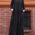 Muslim Abayat Fashion Print Cotton Linen Long Vintage | SAMAG