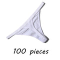 100 Pcs Sexy Women Cotton G String Thongs Low Waist Seamless Female Underpants Comfortable Elasticity Breathable Lingerie