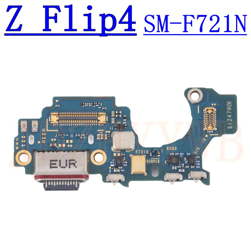 Charging Port Board For Samsung Z Flip4 F721B F721N F721U Volume Button Spin Axis LCD Motherboard Connector Signal Flex Cable