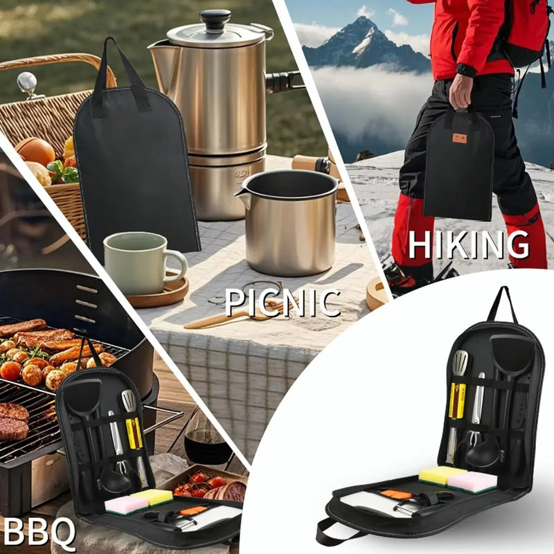 All New 10-Piece Portable Camping Cookware Set - Non-Stick Utensils with Storage Bag for Camping BBQ & Picnic