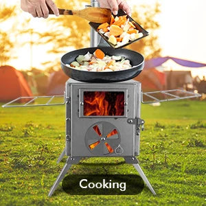 Camping wood stove stainless steel tent portable burning - View 6 | SAMAG
