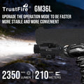 Trustfire GM36L Tactical LED Pistol Light 2350 Lumen 210M Light Range With Pointer Mini LED Pistol Flashlight Compact Type-C Rechargeable Quick Release LED Torch Flashlight for Gl0ck IPX4 Waterproof