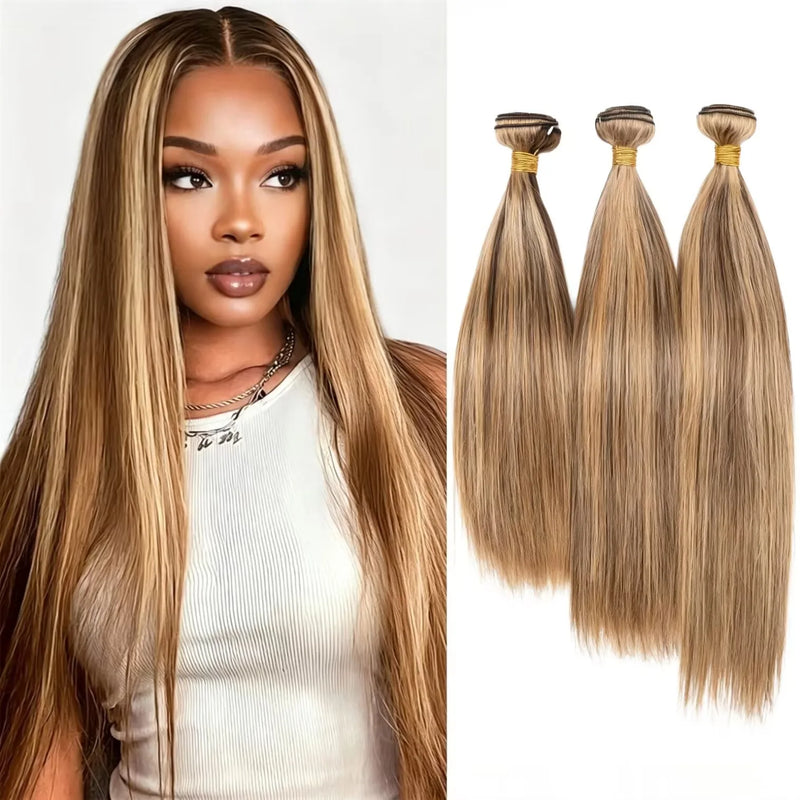 12A Highlight P4/27 Straight Bundles Human Hair Honey Blonde P1B/30 P1B/99J Colored Bundles Human Hair Remy Hair Extensions