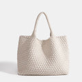 Woven Tote Bag For Women Soft Foldable Top-Handle Wristlet Bag Fashion Hobo Handbag Composite Bag with Coin Purse