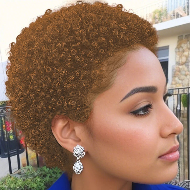 Pixie Cut Wig Wig Human Hair Wig Short Afro Kinky Curly Wigs For Women Full Machine Made Wig