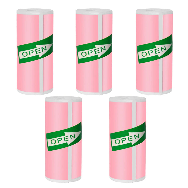 57*25MM HD Mini Printer Thermal Paper Self-adhesive Roll Paper Label Sticker Photo Inkless Printing Portable Printer Color Paper