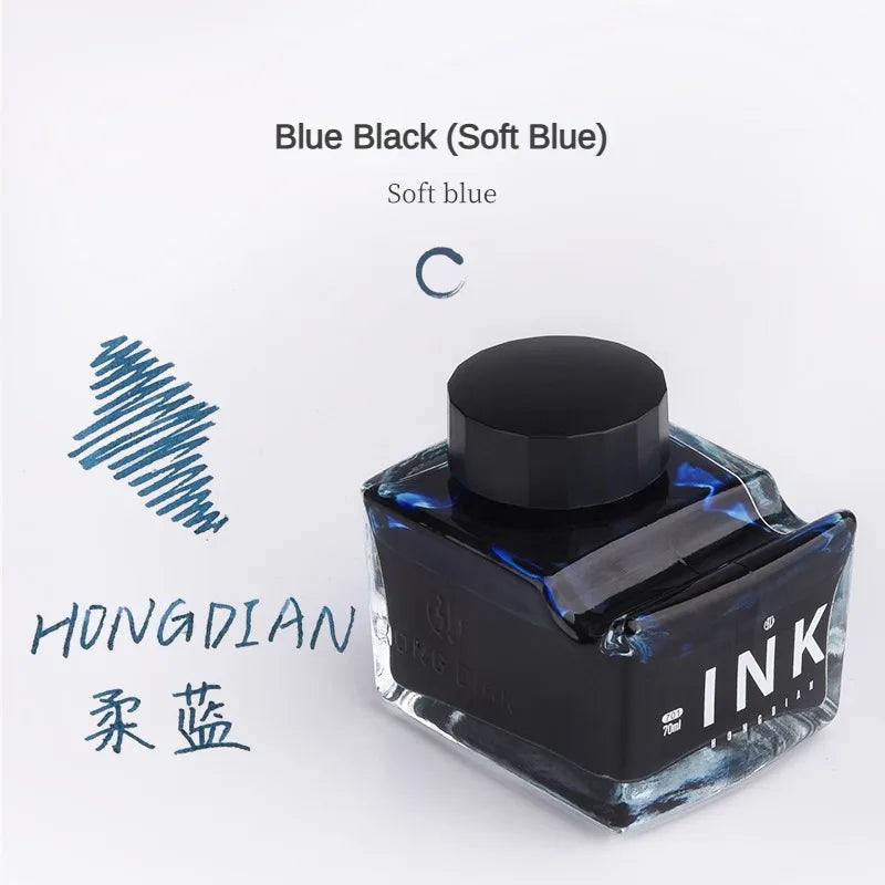 HONGDIAN 70/60/18ml Fountain Pen Ink High Quality Color Ink Glass Bottled Ink Refill Cartridge Stationery Office School Supplies
