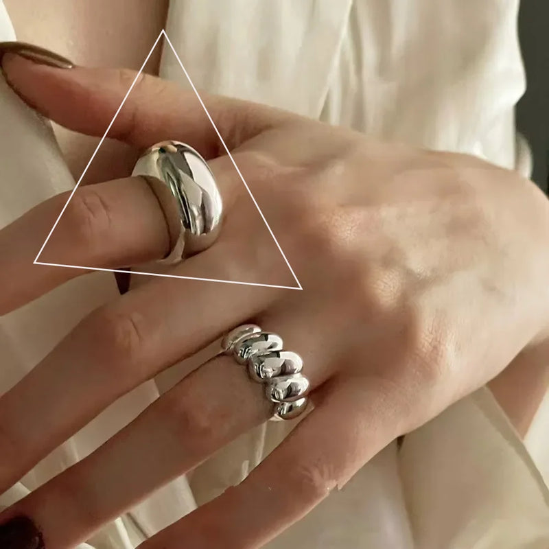VENTFILLE 925 Sterling Silver Irregular Ring for Women Geometry Versatile Minimalism  Accessories Jewelry Gift Dropshipping
