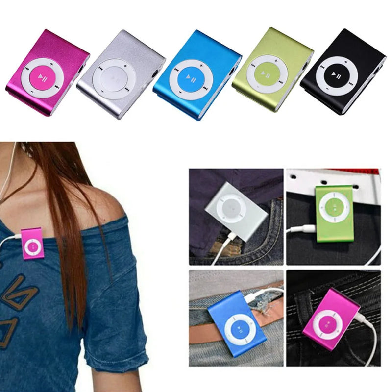 Fashionable Mini MP3 Player Stylish Design Portable Music Media MP3 Colourful USB Clip Support Walkman TF Card
