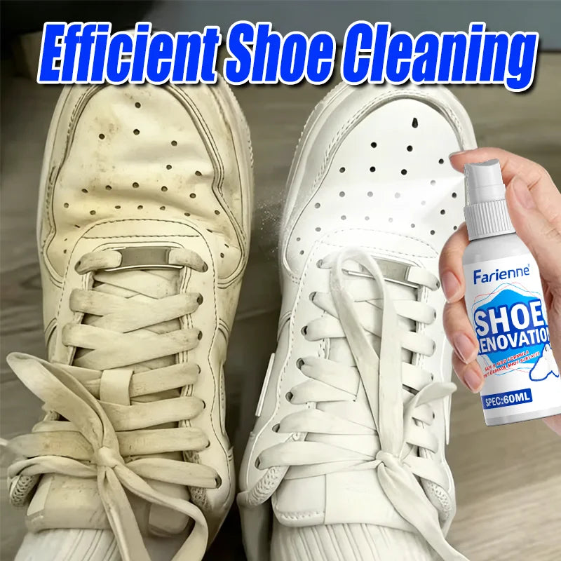 Farienne 60ml Shoe Renovation Spray Sneaker Whitening Yellowing Remover for White Shoes Cleaner Care Product