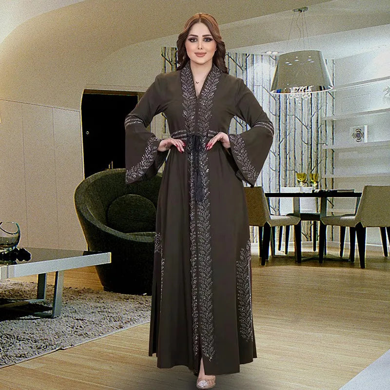 Summer Women's Clothing Open Abaya Bell Sleeves Long | SAMAG