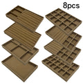 1 Set, (Including 8PCS) Flocking Jewelry Box Jewelry Tray