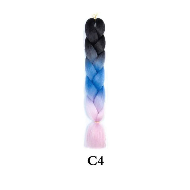Tereshar 1Pcs 24inch 100g Synthetic Braiding Hair Extensions Jumbo Braiding Hair Twist Crochet Braids Hair for Women