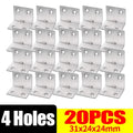 Universal Stainless Steel Corner Bracket 90 Degree L-shaped Right Angle Fixed Brace Fastener For Wood Furniture Bedframe Cabinet