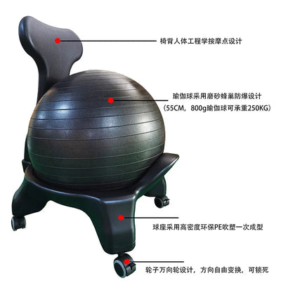 Fitness Yoga Balls Pilates Balance Chair Set 55cm | SAMAG