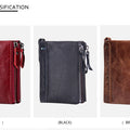 CONTACT'S Fashion Genuine Leather Women Wallet Bifold Card Holder Coin Purse Small Women's Purse Money Clip Men Pocket Wallets
