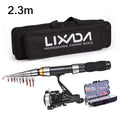 Lixada Fishing Rod Reel Combo Full Kit with 2.1m 2.3m Telescopic Fishing Rods 2PCS Spinning Reels Set Fishing Equipment 2024