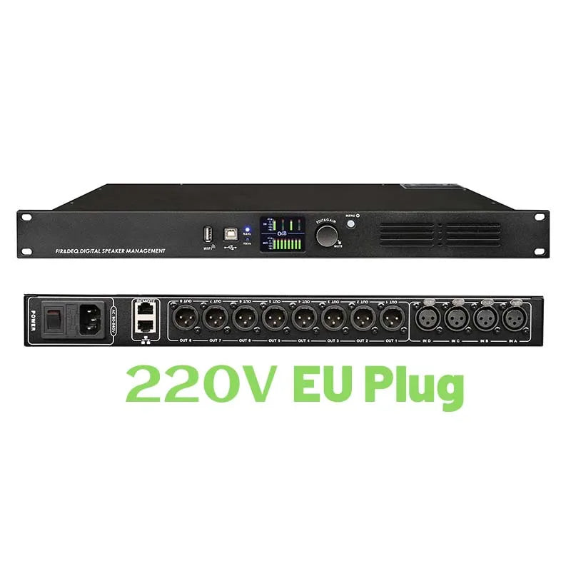 Paulkitson DA48 Professional Digital Audio Processor 4In 8Out DSP Audiophile Effect Equipment With FIR Speaker Management System