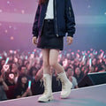 Girls White Lace-Up Boots Booties Side Zipper Soft Bottom Leather Dress/School Riding Boot Kids Autumn/Winter Fashion Mid Boots