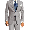 Men's Classic Stripe Suits 2 Piece ( Blazer+Pants ) Notch Lapel 2 Buttons Slim Fit Jacket & Trousers for Business Casual Wedding