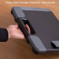 1pc portable clipboard with storage, plastic storage clipboard with handle, clipboard box with side opening