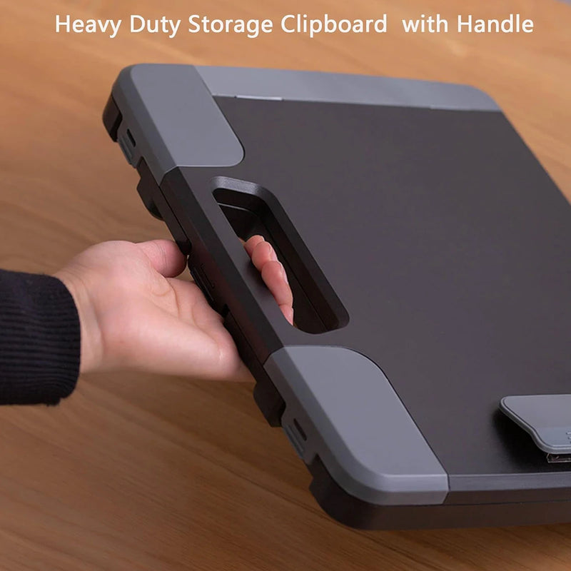 1pc portable clipboard with storage, plastic storage clipboard with handle, clipboard box with side opening