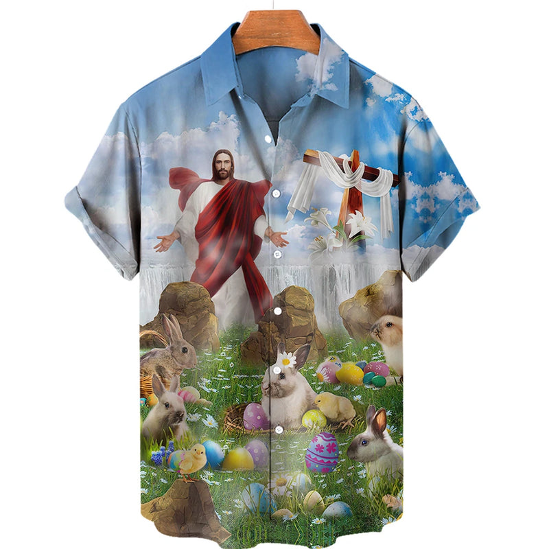 God Jesus Mary Hawaiian Shirts For Men's Crucified | SAMAG