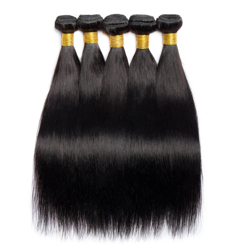 Brazilian Bundles Raw Human Hair Bone Straight Hair Extensions Bulk For Braiding 14-32 Inch Bundles Double Weft Hair Weave