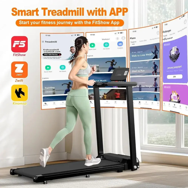 Portable Quiet 2.5HP Treadmill with App Control, 300 lbs | SAMAG