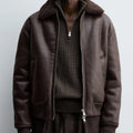 MAMELICCE Original design Synthetic lambswool Fur suede leather jackets for man Turn-down collar jackets for man leather coat