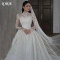 LORIE Vintage Lace Wedding Dress A - Line Appliques | SAMAG