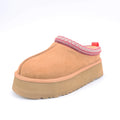 Women's Platform Clog Mule Slippers Genuine Cow Suede Upper Real Wool Lining Thick EVA Sole Non-slip Warm Winter Slip-on Indoor