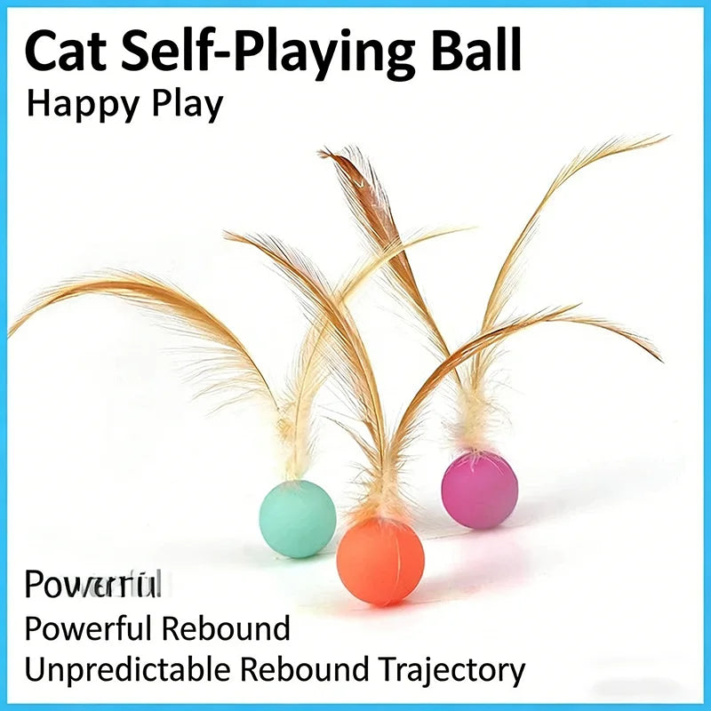 Elastic Bouncy Badminton Cat Toy Luminous Night Glow Pet Interactive Ball Self Play Boredom Relief Chew Resistant Training Game