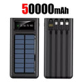 Portable Solar Charger Power Bank High Capacity External Rechargeable Solar Battery With 4 Cables For iPhone Samsung 2026
