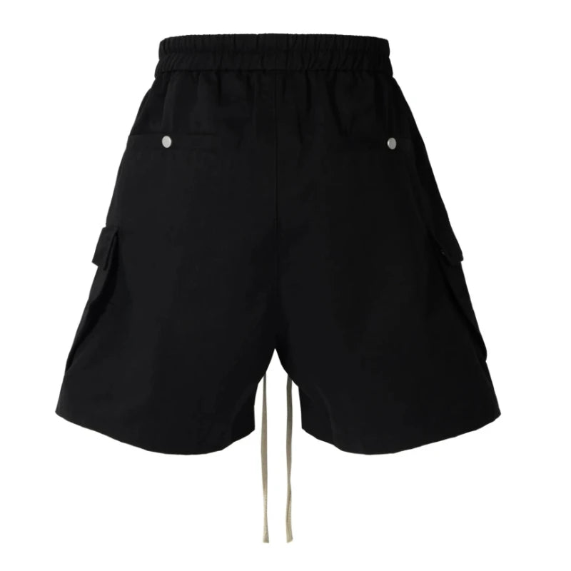 Men's Cargo Shorts Dark Drawstring Multi Pocket Harajuku | SAMAG