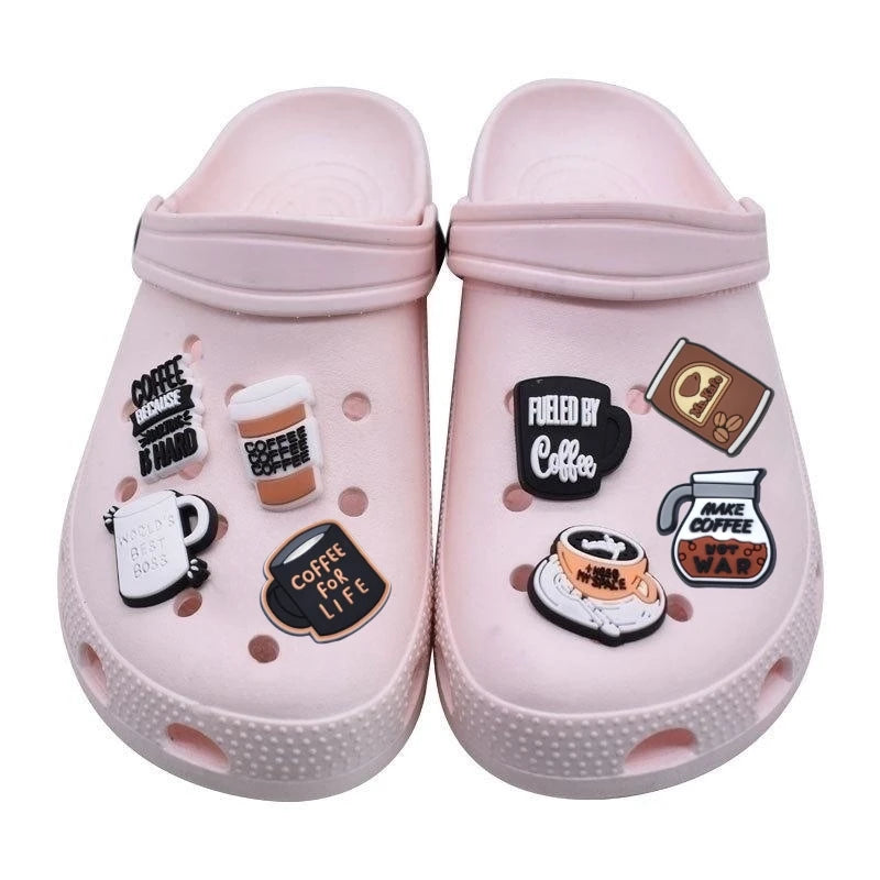 25Pcs Coffee Shoe Charms for Crocs | Personalize with Coffee Lover Shoe Charms for Men Women Adults Party Favor
