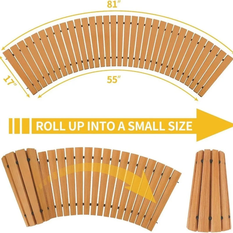 Pool Surround NonSlip Wooden Garden Pathway Curved Decorative Roll Out Walkway Weatherproof Solid Wood Outdoor Walkway Garden