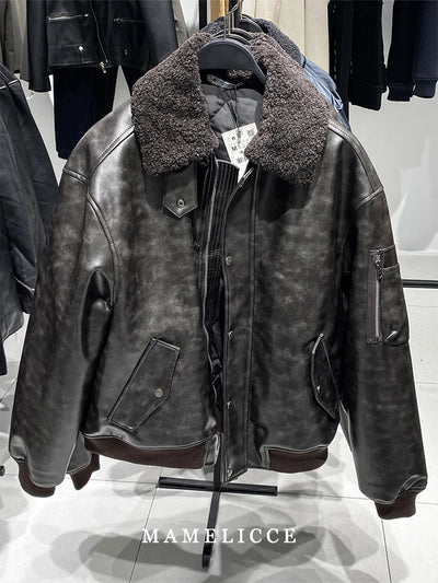 MAMELICCE Original design Removable fur collar jacket | SAMAG