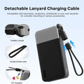 Portable Charger 20000mAh 90W Power Bank w/Detachable Cable | 2C+2A USB-C Fast Charging Battery Pack with LED Display