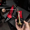 Red Bottom Metal Wand Sexy Sword Pointed Toe Thin Heel Evening Single High Heel Printed Bottom Comfortable Wear Ultra High Heels