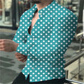 Men's button-down long-sleeved polka dot lapel shirt | SAMAG