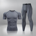 Gym Tight Training Clothing Workout Jogging Sports Set Fitness Men's Compression Thermal Underwear Top Trousers Sportswear