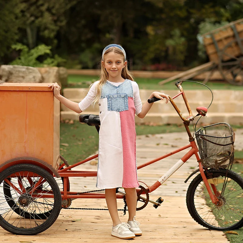 Summer Denim Collection Girls Dress Set Cute Baby Rompers - View 3 | SAMAG