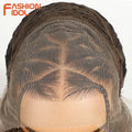 FASHION IDOL 32 inch 13x4 Box Braided Lace Frontal Wigs For Black Women Synthetic Brown Twist Faux Locs Wigs Goddess Braids Wigs