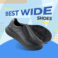 Fitville Men'S Slip-On Casual Shoes Leather Shoe Wide Width 2E Lightweight For Swollen Feet With Arch Support Pain Relief