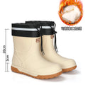 Men's Fashion Rain Boots High Quality Anti-Slip Waterproof Shoes Thick Bottom Wear-Resistant Outdoor Drawstring Work Rubber Shoe