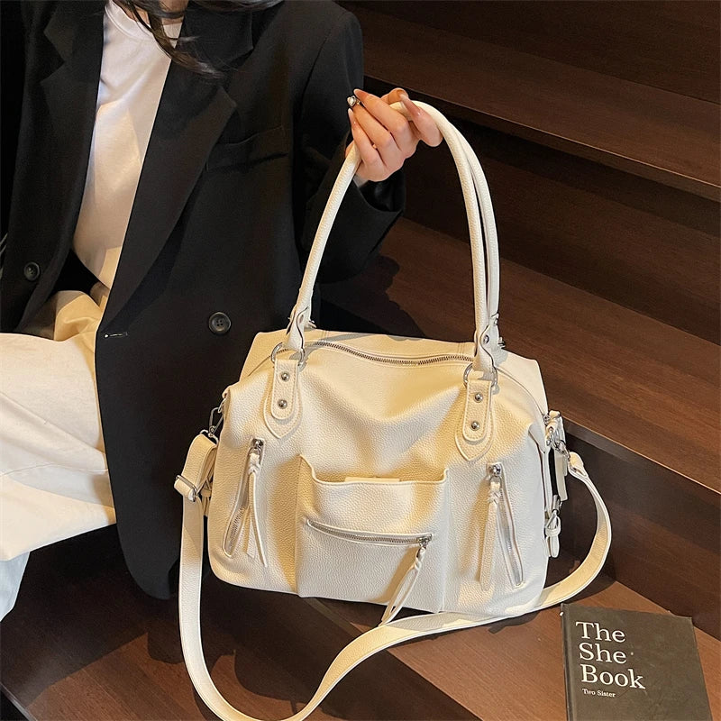 High Quality Soft Leather Crossbody Shoulder Bag for Women Luxury Brand Designe Casual Daily Use Casual Tote Bag Winter Style