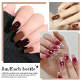 Gel Nail Polish Set for Beginner 6 PCS 8ML Glitter Art Gel Varnish with Base Coat Top Coat and UV Lamp for Manicure Salon Tools